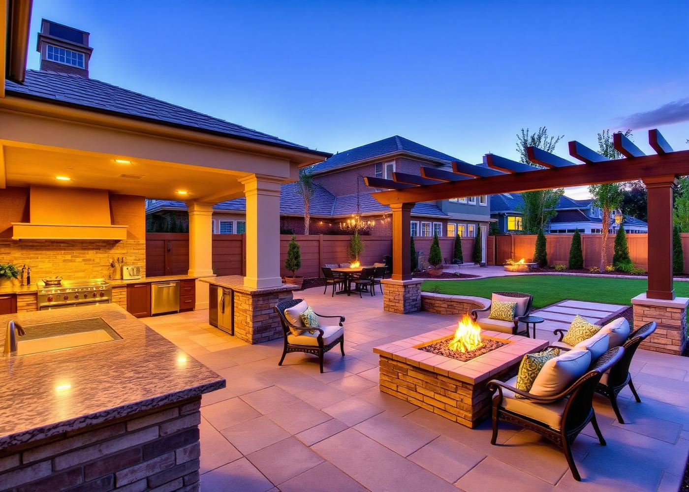 Example outdoor entertainment space used as portfolio imagery