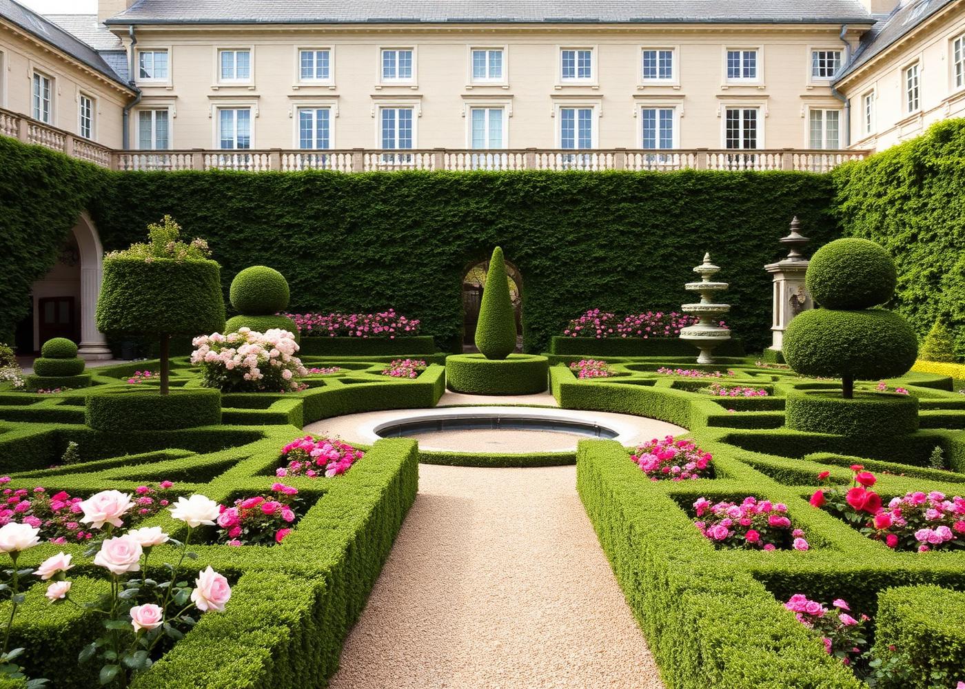 Example formal garden design used as portfolio imagery